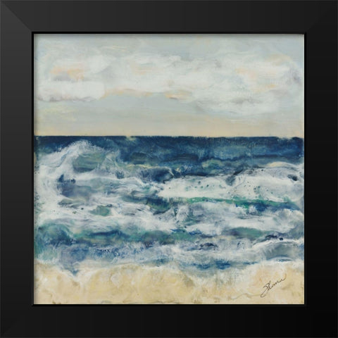 Celeste and Sea Black Modern Wood Framed Art Print by Shanti, Shima
