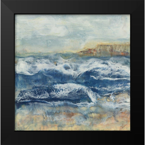 Awash Black Modern Wood Framed Art Print by Shanti, Shima