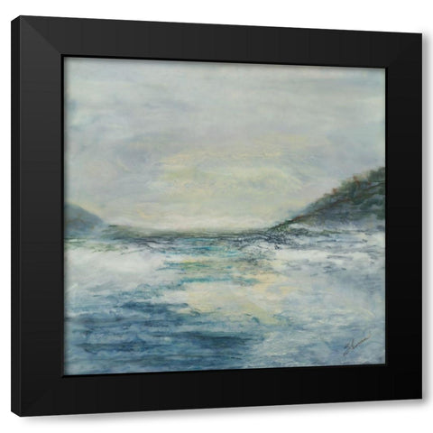 Estuarine Black Modern Wood Framed Art Print with Double Matting by Shanti, Shima
