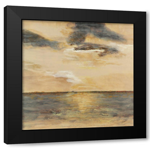 Color of Silence Black Modern Wood Framed Art Print by Shanti, Shima