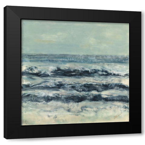 Crossing Currents Black Modern Wood Framed Art Print with Double Matting by Shanti, Shima