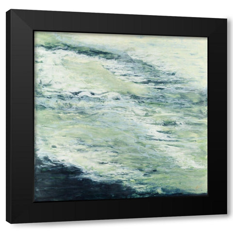 White Water Black Modern Wood Framed Art Print by Shanti, Shima