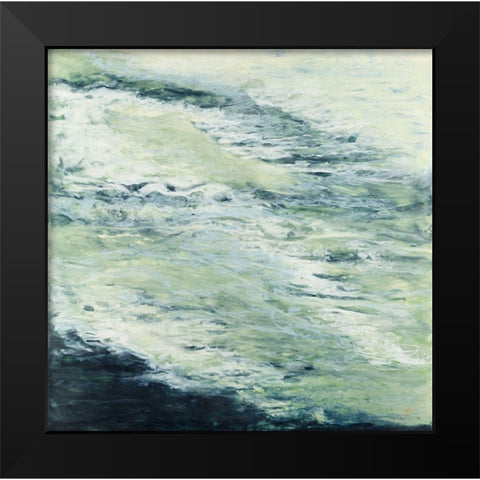 White Water Black Modern Wood Framed Art Print by Shanti, Shima