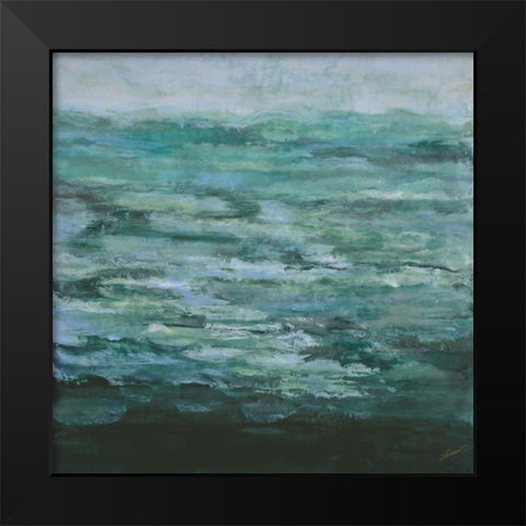 River Run Black Modern Wood Framed Art Print by Shanti, Shima