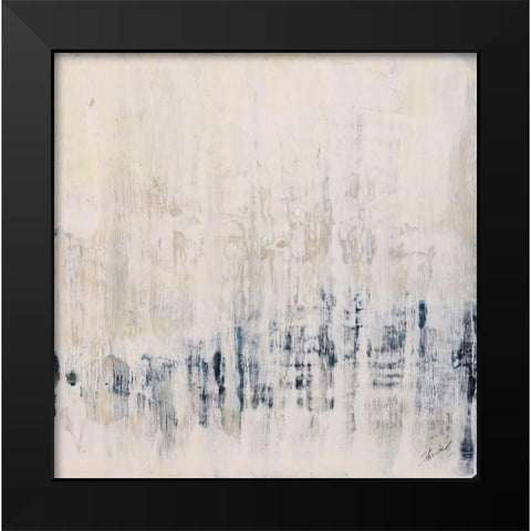 Blue Ice Black Modern Wood Framed Art Print by Shanti, Shima