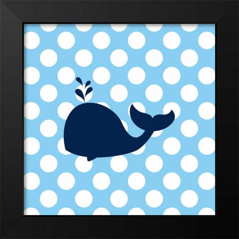 Whale Black Modern Wood Framed Art Print by Robinson, Tamara