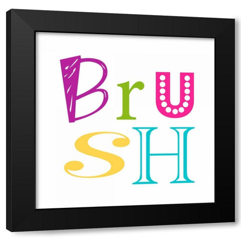 Brush Black Modern Wood Framed Art Print with Double Matting by Robinson, Tamara