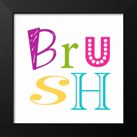 Brush Black Modern Wood Framed Art Print by Robinson, Tamara