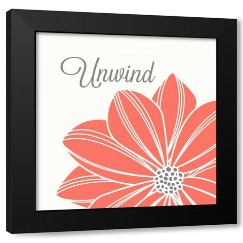 Unwind Black Modern Wood Framed Art Print by Robinson, Tamara