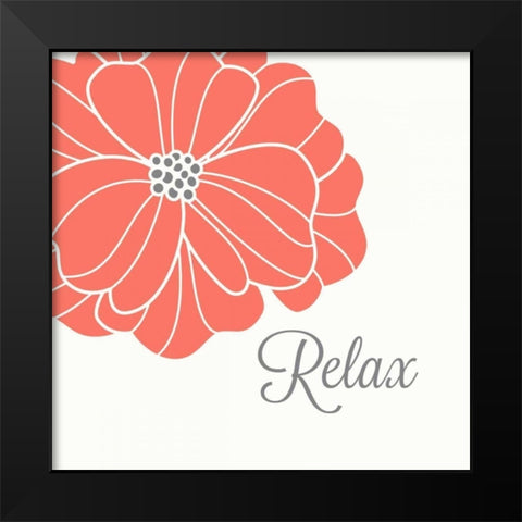 Relax Black Modern Wood Framed Art Print by Robinson, Tamara