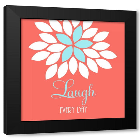 Laugh Black Modern Wood Framed Art Print by Robinson, Tamara