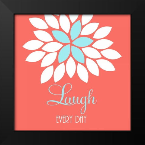 Laugh Black Modern Wood Framed Art Print by Robinson, Tamara
