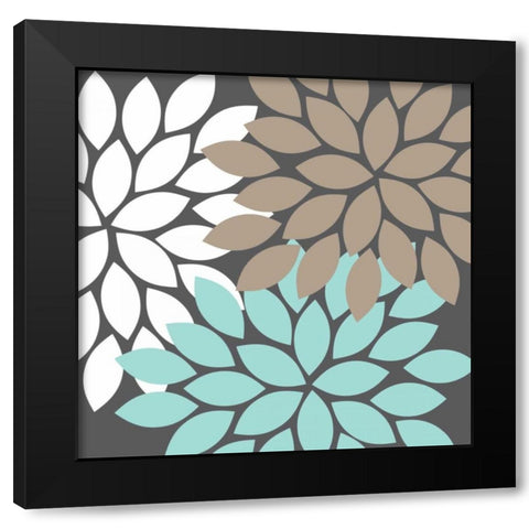 Flower Trio I Black Modern Wood Framed Art Print with Double Matting by Robinson, Tamara