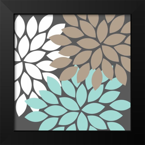 Flower Trio I Black Modern Wood Framed Art Print by Robinson, Tamara