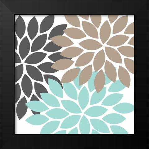 Flower Trio II Black Modern Wood Framed Art Print by Robinson, Tamara