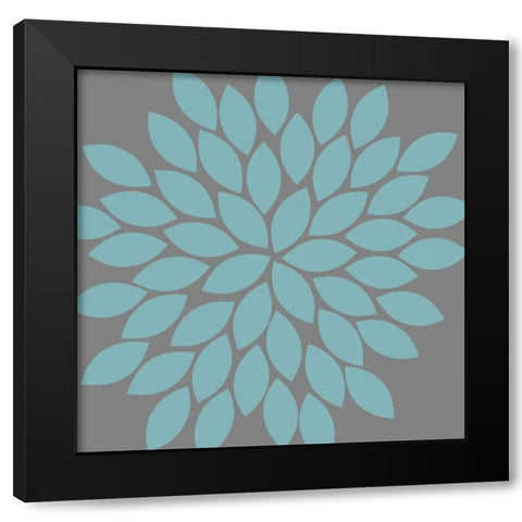 Flower Burst II Black Modern Wood Framed Art Print by Robinson, Tamara