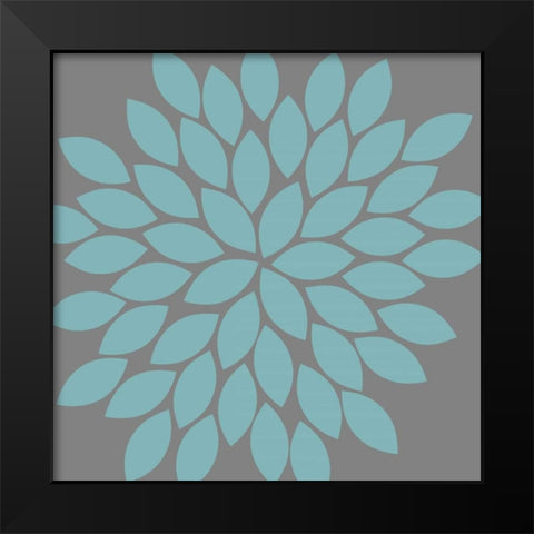 Flower Burst II Black Modern Wood Framed Art Print by Robinson, Tamara
