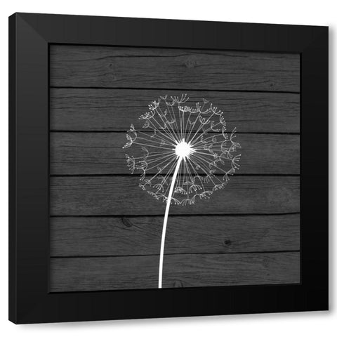 Grey Dandelion I Black Modern Wood Framed Art Print with Double Matting by Robinson, Tamara
