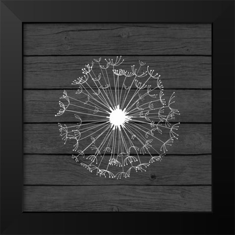 Grey Dandelion II Black Modern Wood Framed Art Print by Robinson, Tamara