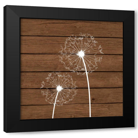 Brown Dandelion III Black Modern Wood Framed Art Print by Robinson, Tamara