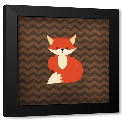 Fox II Black Modern Wood Framed Art Print by Robinson, Tamara