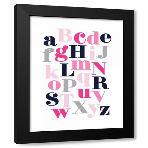 ABC Black Modern Wood Framed Art Print by Robinson, Tamara