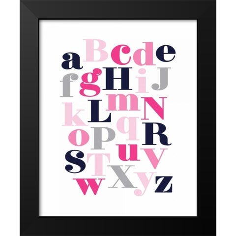 ABC Black Modern Wood Framed Art Print by Robinson, Tamara