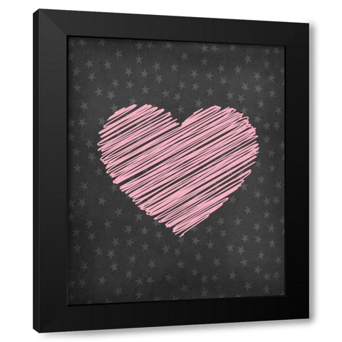 Heart Black Modern Wood Framed Art Print by Robinson, Tamara