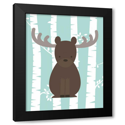 Woodland Birch IV Black Modern Wood Framed Art Print by Robinson, Tamara