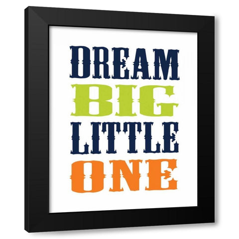 Dino Dream Big Black Modern Wood Framed Art Print by Robinson, Tamara
