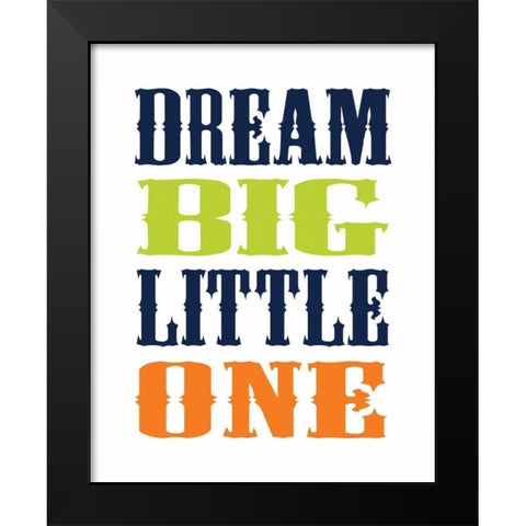 Dino Dream Big Black Modern Wood Framed Art Print by Robinson, Tamara