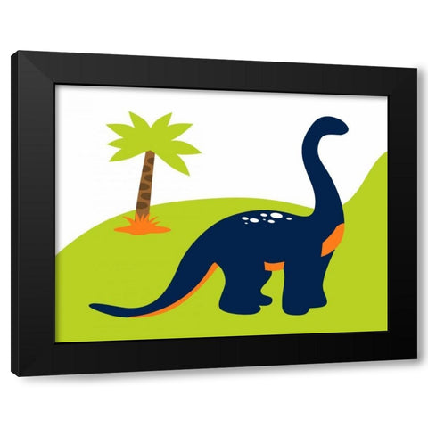 Dino II Black Modern Wood Framed Art Print with Double Matting by Robinson, Tamara