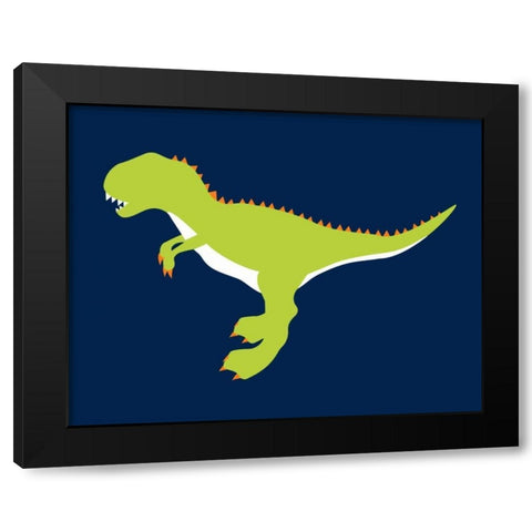 Dino4 Black Modern Wood Framed Art Print with Double Matting by Robinson, Tamara