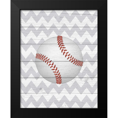 Baseball Black Modern Wood Framed Art Print by Robinson, Tamara