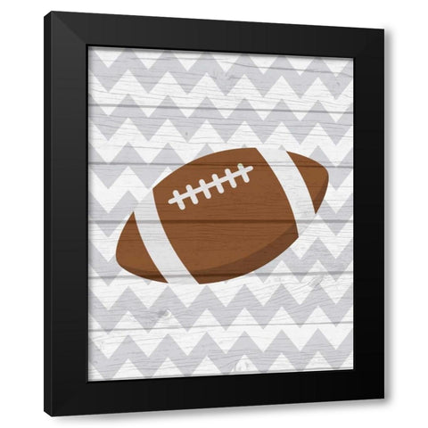 Football Black Modern Wood Framed Art Print by Robinson, Tamara