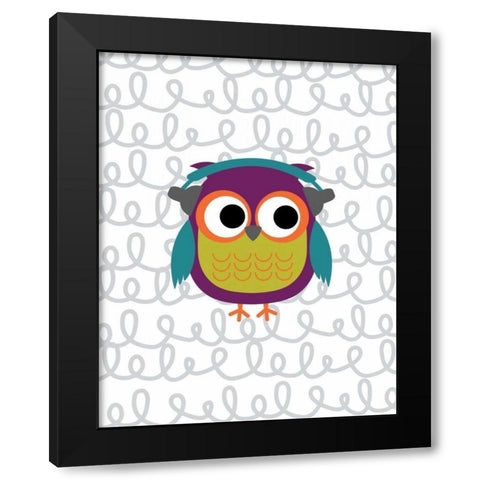 Owl II Black Modern Wood Framed Art Print with Double Matting by Robinson, Tamara