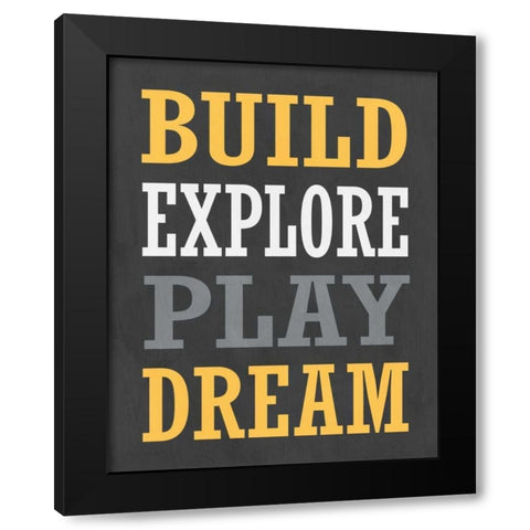 Construction V Black Modern Wood Framed Art Print with Double Matting by Robinson, Tamara