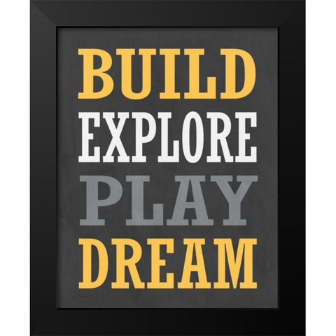 Construction V Black Modern Wood Framed Art Print by Robinson, Tamara