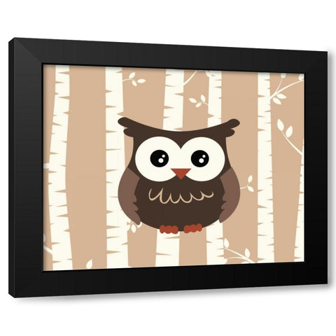 Owl Birch I Black Modern Wood Framed Art Print with Double Matting by Robinson, Tamara