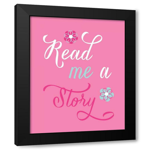 Read Me a Story Black Modern Wood Framed Art Print with Double Matting by Robinson, Tamara