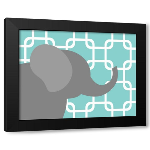 Elephant Chain Black Modern Wood Framed Art Print with Double Matting by Robinson, Tamara