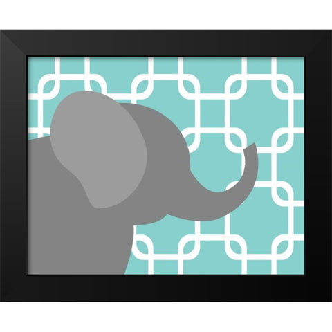 Elephant Chain Black Modern Wood Framed Art Print by Robinson, Tamara