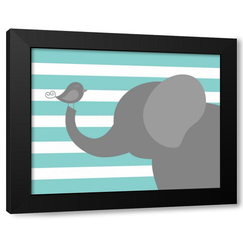 Elephant Stripe Black Modern Wood Framed Art Print by Robinson, Tamara