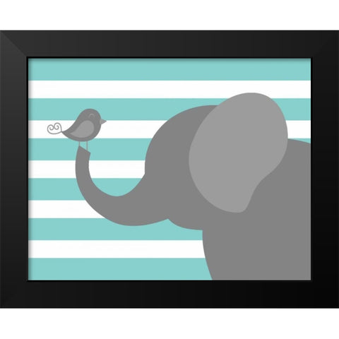 Elephant Stripe Black Modern Wood Framed Art Print by Robinson, Tamara