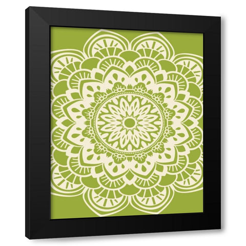 Mandala VIII Black Modern Wood Framed Art Print with Double Matting by Robinson, Tamara