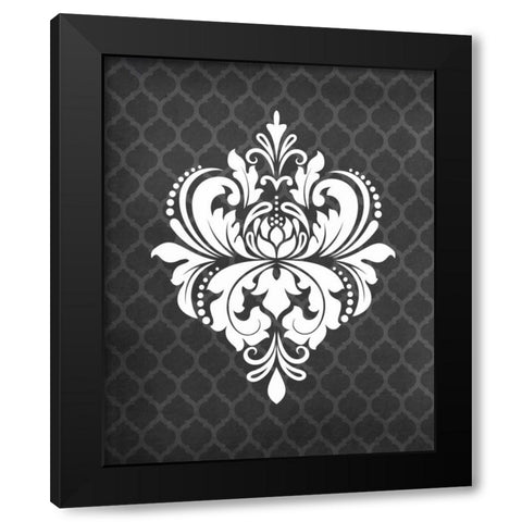 Damask I Black Modern Wood Framed Art Print by Robinson, Tamara