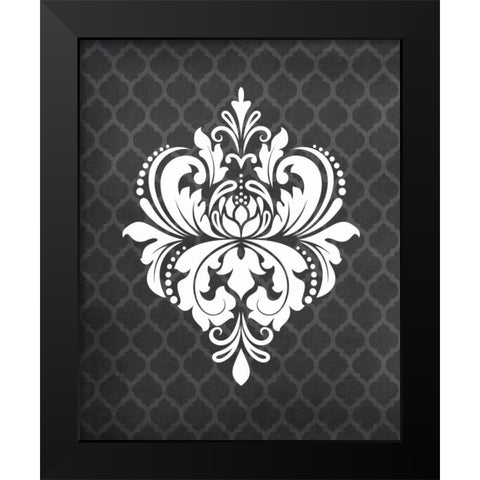 Damask I Black Modern Wood Framed Art Print by Robinson, Tamara