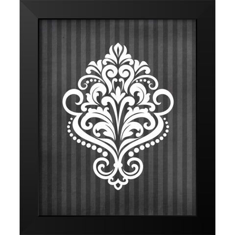 Damask III Black Modern Wood Framed Art Print by Robinson, Tamara