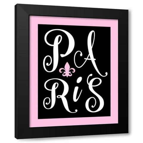 Paris Black Modern Wood Framed Art Print with Double Matting by Robinson, Tamara
