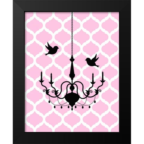Chandelier Birds Black Modern Wood Framed Art Print by Robinson, Tamara